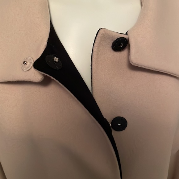 Fleurette Loro Piana Camel, Black and Tan Wool Car Coat Size 14 - Picture 9 of 12